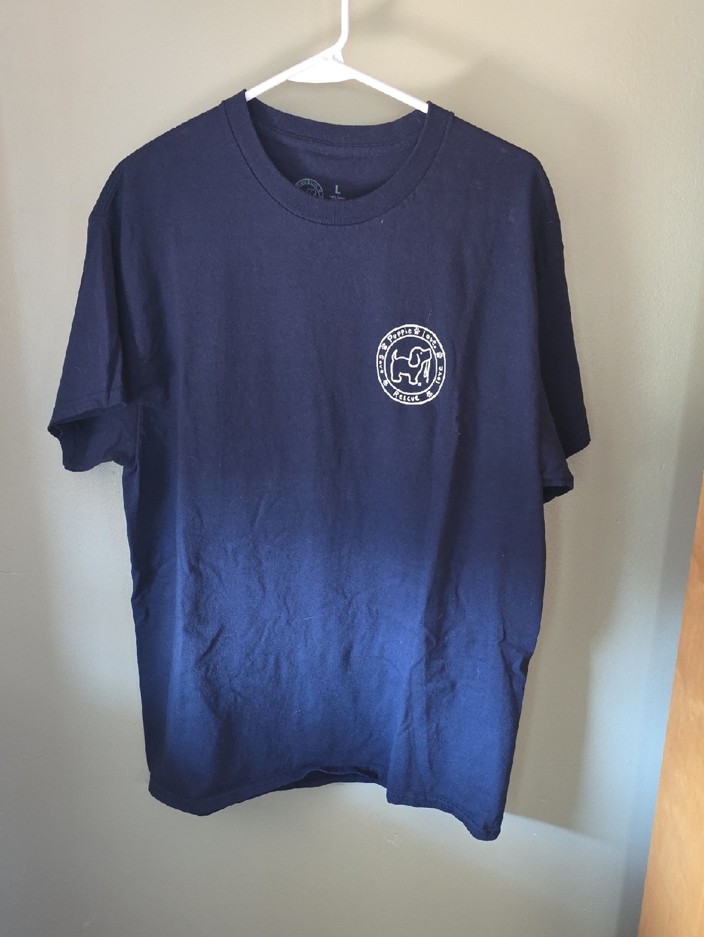 Life Is Good Navy Crew Tee with White Logo
